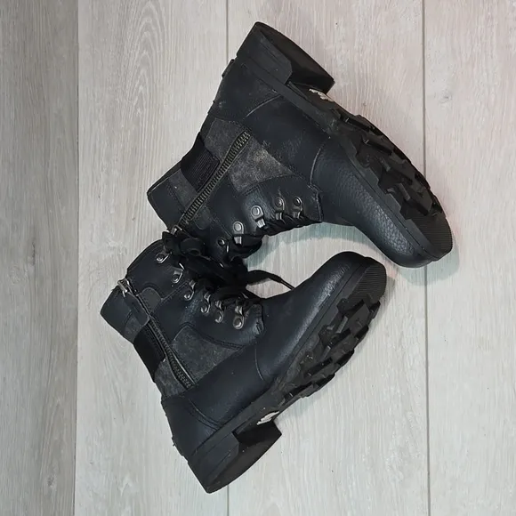 Sorel Big Girl Kids Ankle Moto Leather Combat Shoes boots sz 4