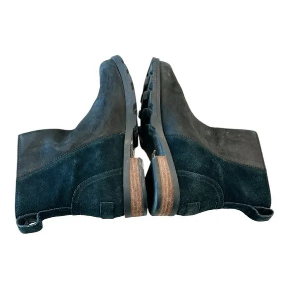 Sorel Black Emelie Leather Ankle Booties | US 5