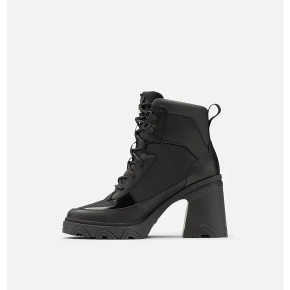 Sorel Brex Heel Lace Up Bootie Waterproof Comfortable Black Size 8.5 NWOB