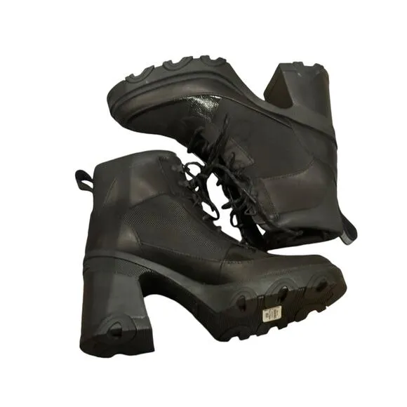 Sorel Brex Heel Lace Up Bootie Waterproof Comfortable Black Size 8.5 NWOB