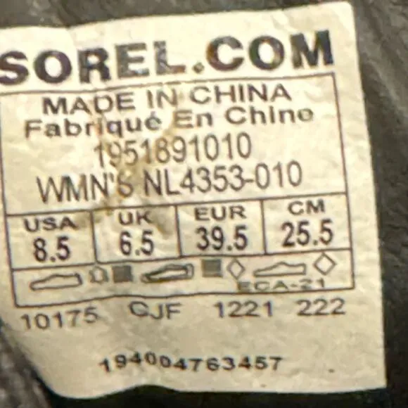 Sorel Brex Heel Lace Up Bootie Waterproof Comfortable Black Size 8.5 NWOB
