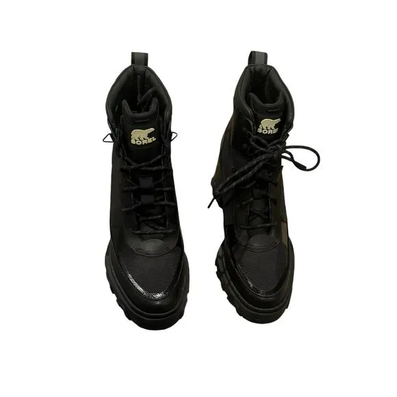 Sorel Brex Heel Lace Up Bootie Waterproof Comfortable Black Size 8.5 NWOB