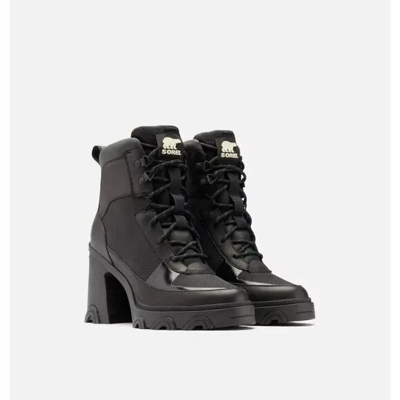 Sorel Brex Heel Lace Up Bootie Waterproof Comfortable Black Size 8.5 NWOB