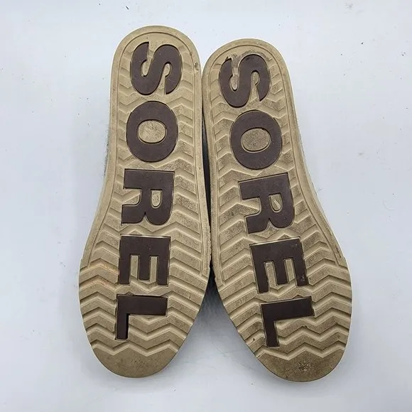 Sorel Campsneak Womens 8 Casual Camel Suede Gray Wool Slip On - NL2978-908