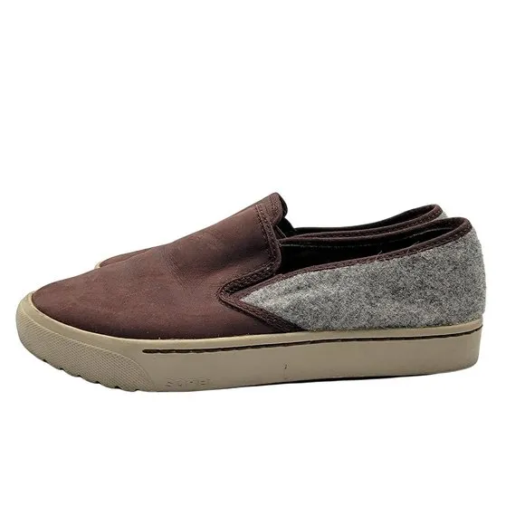 Sorel Campsneak Womens 8 Casual Camel Suede Gray Wool Slip On - NL2978-908