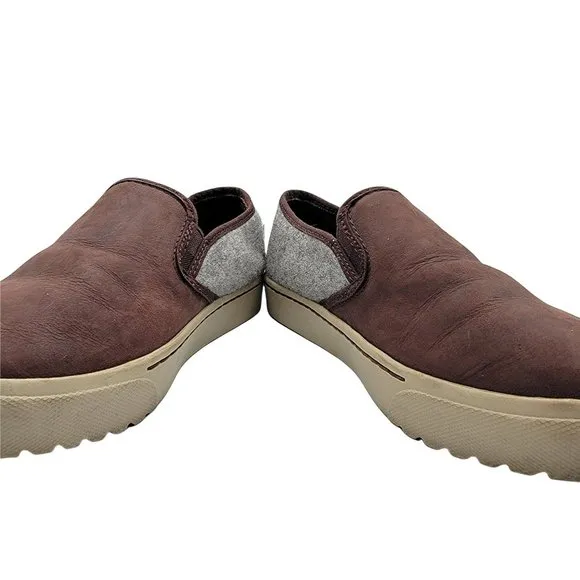 Sorel Campsneak Womens 8 Casual Camel Suede Gray Wool Slip On - NL2978-908