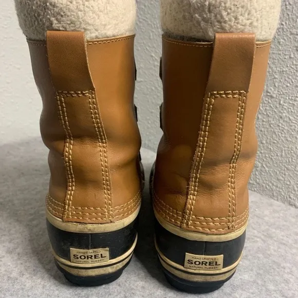 Sorel Caribou Snow Shoes Women Size 5 Waterproof Sherpa Cuff Non Slip