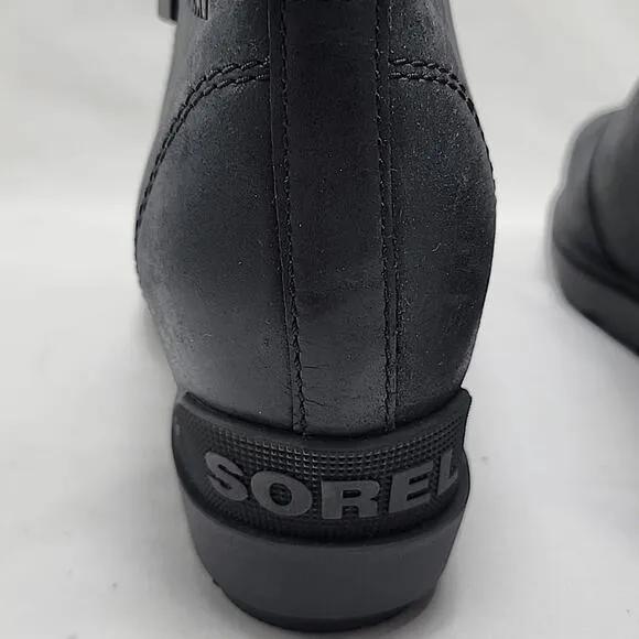 SOREL EVIE ll ●WOMEN'S 8.5●ZIPP  ANKLE BOOTIE FULL GRAIN LEATHER WATERPROOF NWOB
