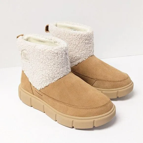 Sorel Explorer III Slip-On Cozy Boots, Tan Suede, Women's 7.5