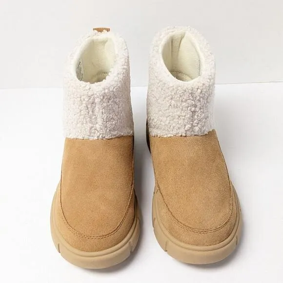 Sorel Explorer III Slip-On Cozy Boots, Tan Suede, Women's 7.5