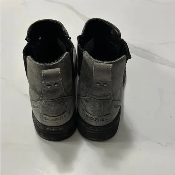 Sorel Gray Leather Ankle Boots