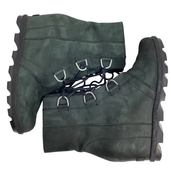SOREL Joan Of Arctic ll Hidden Wedge Leather Waterproof Boots Black