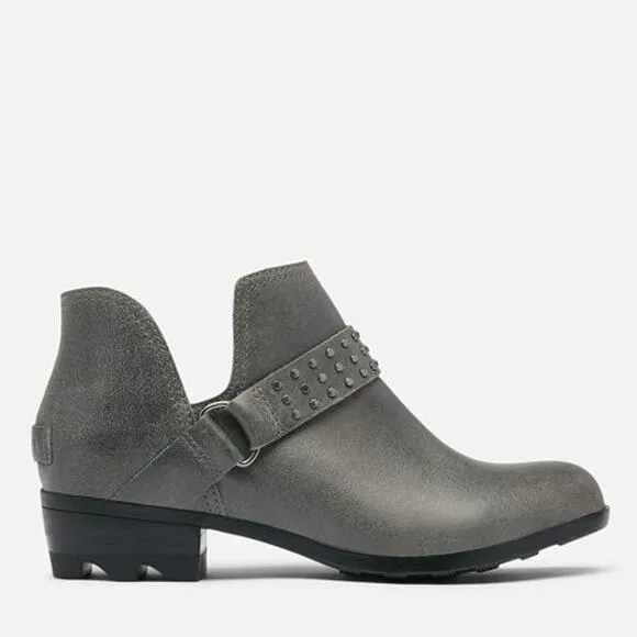 Sorel Lolla II Waterproof Grey Quarry Leather Studded Ankle Boot