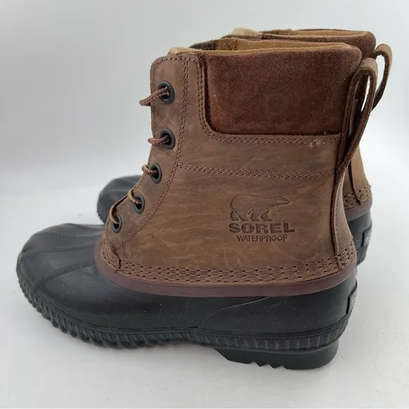 Sorel Men’s Cheyanne II Brown l- Size 8 -Waterproof Leather Lace Duck Boots