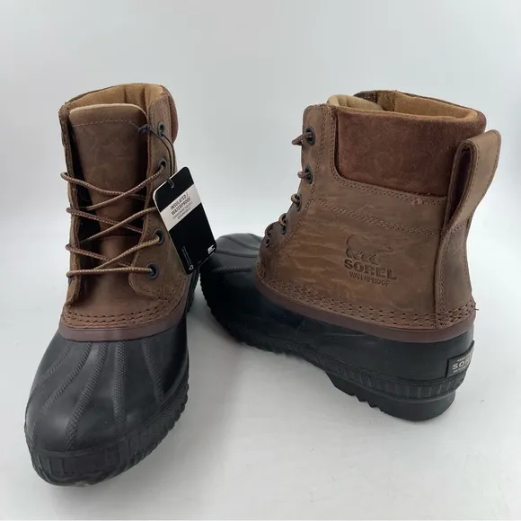 Sorel Men’s Cheyanne II Brown l- Size 8 -Waterproof Leather Lace Duck Boots
