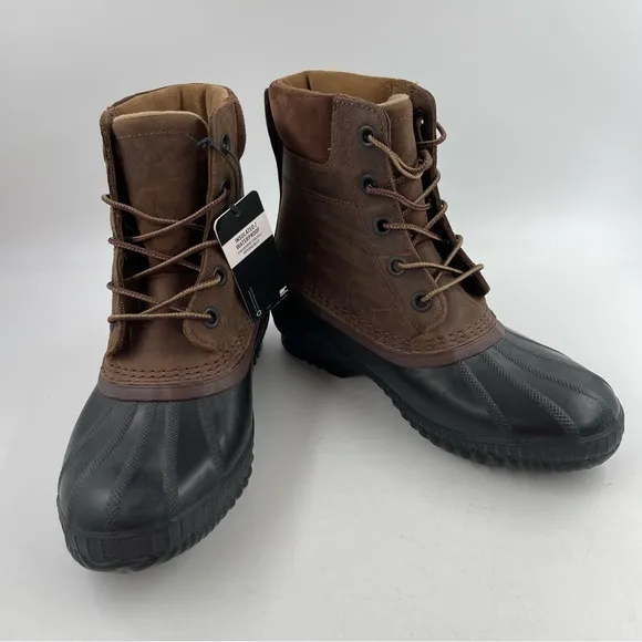 Sorel Men’s Cheyanne II Brown l- Size 8 -Waterproof Leather Lace Duck Boots