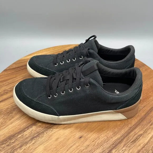 SOREL Out N About Shoes Womens Size 8 Black Canvas Suede Lace Up Sneaker Comfort