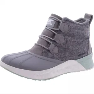 Sorel Rain Boots Womens 7.5 Gray Out N‎ About Shoes Waterproof Lace Up New