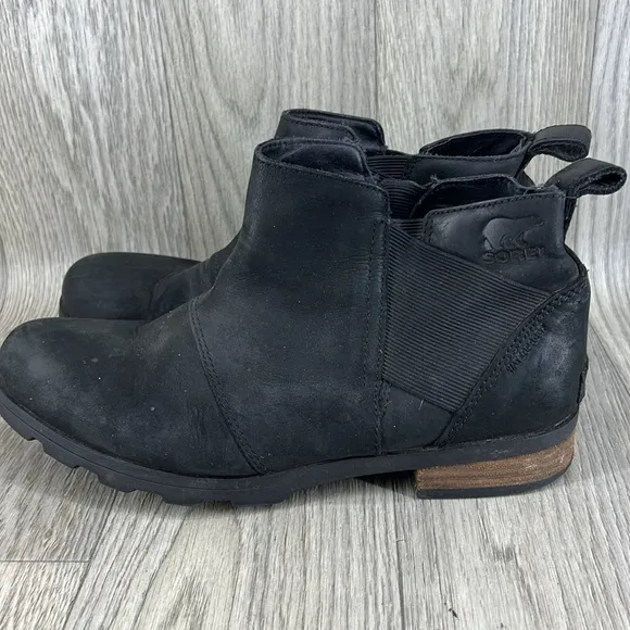 Sorel Waterproof Black Emilie Chelsea Boots