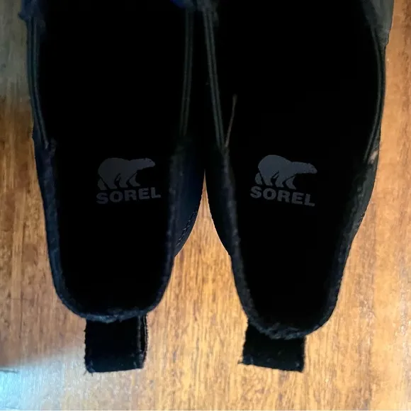 Sorel Womens Evie II Chelsea Ankle Boots 10 Black Leather suede.