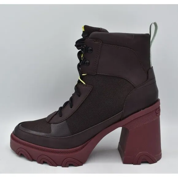Sorel Womens Size 9.5 Brex Lace Leather Heeled Waterproof Boots Shoes