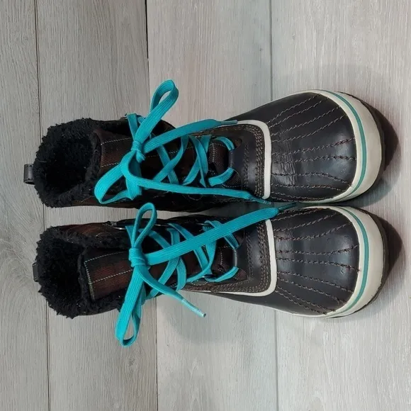 Sorel Youth Big Girls Ankle Rubber Duck Boots shoes sz 4