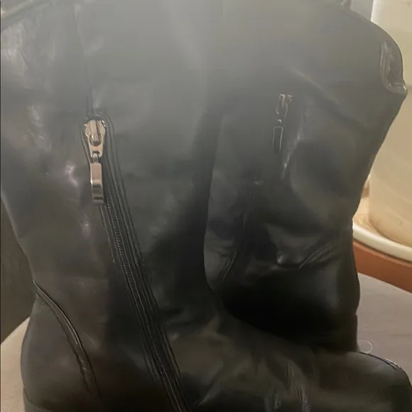 Spring Step Black Winter Boots Durable Leather