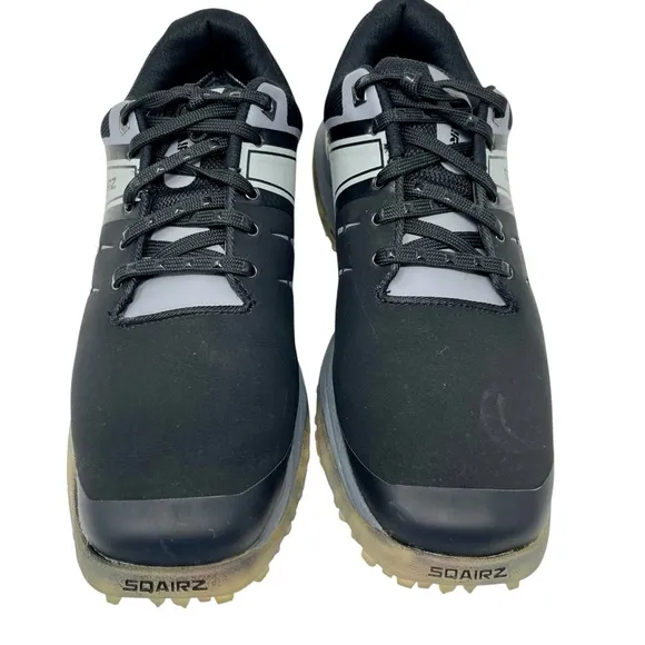 SQAIRZ Black Speed Men's Golf Shoes Sz 8 Performance Spikes Athletic Waterproof