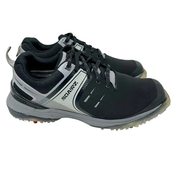 SQAIRZ Black Speed Men's Golf Shoes Sz 8 Performance Spikes Athletic Waterproof