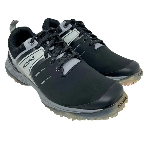 SQAIRZ Black Speed Men's Golf Shoes Sz 8 Performance Spikes Athletic Waterproof