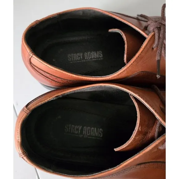 Stacy Adams 11 Mens Lace Up Oxford Dress Shoes Brown Leather Dress Career Derby