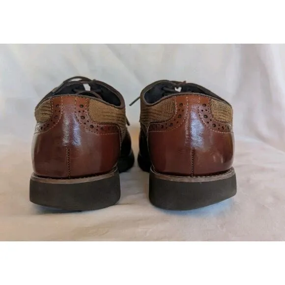 Stacy Adams Baxley Mens Oxford Wing Tip Cognac Shoes 25217221 Brown Leather 9.5W