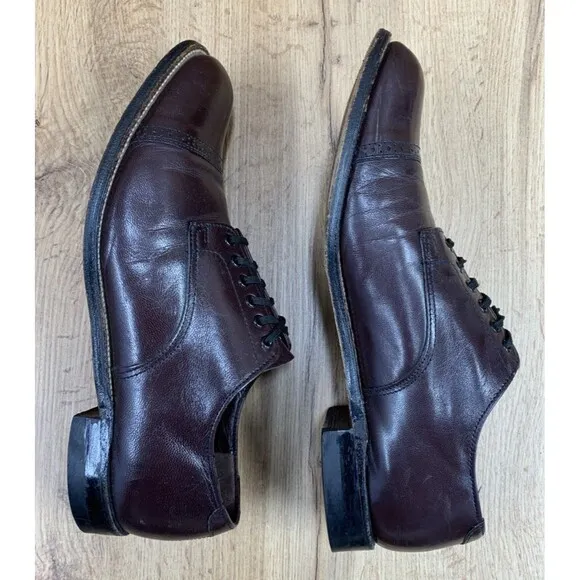 Stacy Adams Men's Madison 00012-05 Cap Toe  Brown Derby Dress Shoes Size 9.5 D