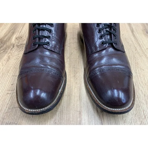 Stacy Adams Men's Madison 00012-05 Cap Toe  Brown Derby Dress Shoes Size 9.5 D
