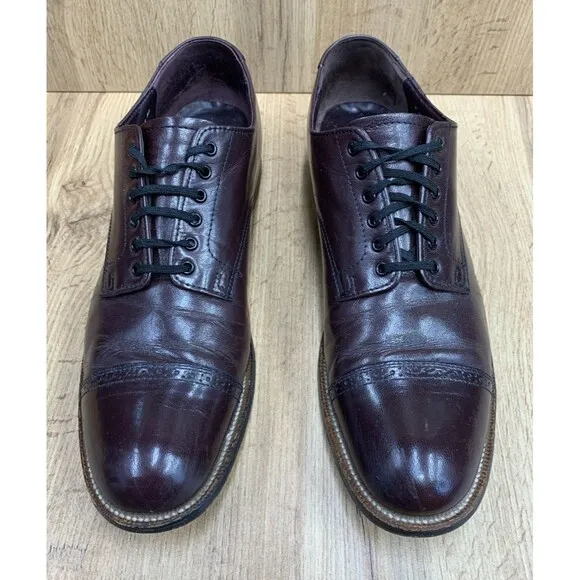 Stacy Adams Men's Madison 00012-05 Cap Toe  Brown Derby Dress Shoes Size 9.5 D