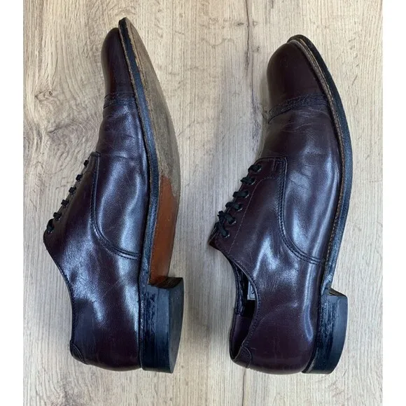 Stacy Adams Men's Madison 00012-05 Cap Toe  Brown Derby Dress Shoes Size 9.5 D