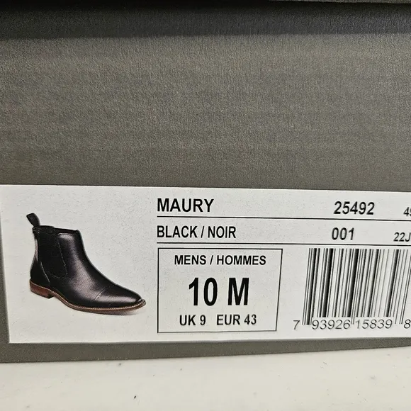 Stacy Adams Men's Maury Red Zone Collection Black Leather Boots Size 10M