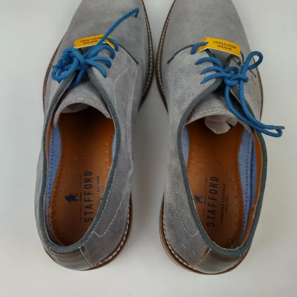 Stafford mison‎ water resistant suade gray Oxford Casual dress Shoes Size 8.5 M