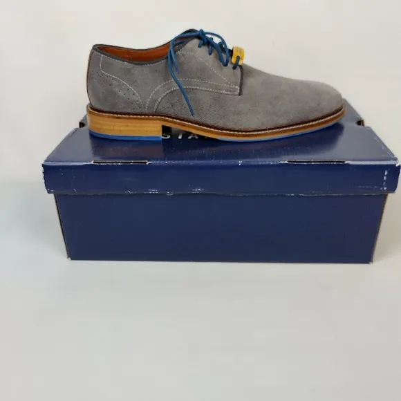 Stafford mison‎ water resistant suade gray Oxford Casual dress Shoes Size 8.5 M