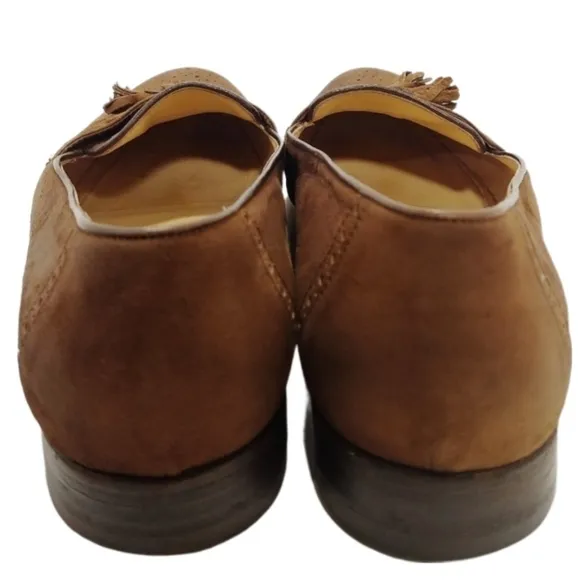 STETSON Shoe Co. Bespoke Brown Brogue Suede Tassel Loafer 10D