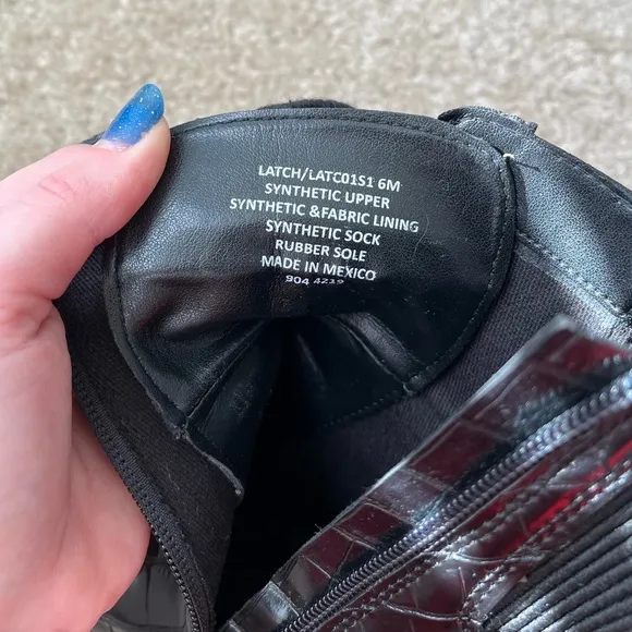 Steve Madden Black Combat Booties Size 6