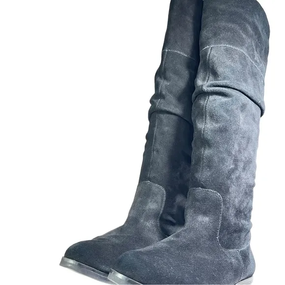 Steve Madden Black Suede Knee Boots Balen Womens Shoes Size 6.5