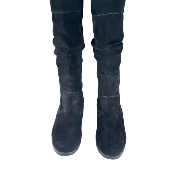 Steve Madden Black Suede Knee Boots Balen Womens Shoes Size 6.5