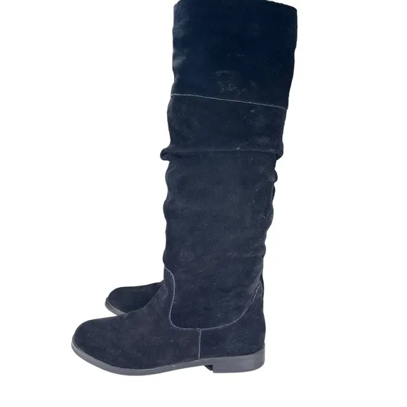 Steve Madden Black Suede Knee Boots Balen Womens Shoes Size 6.5