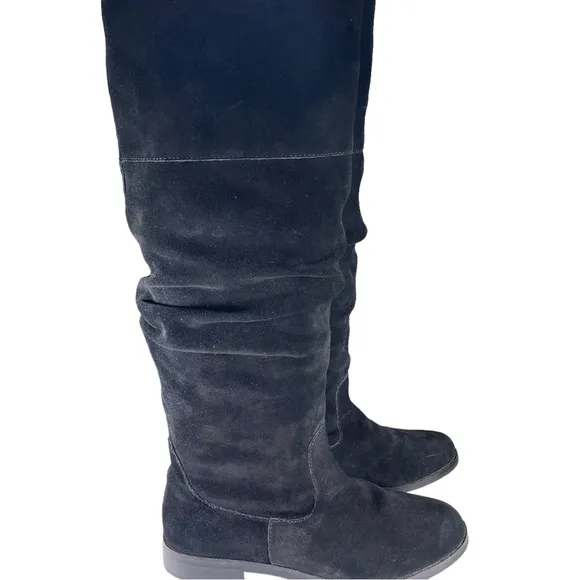 Steve Madden Black Suede Knee Boots Balen Womens Shoes Size 6.5