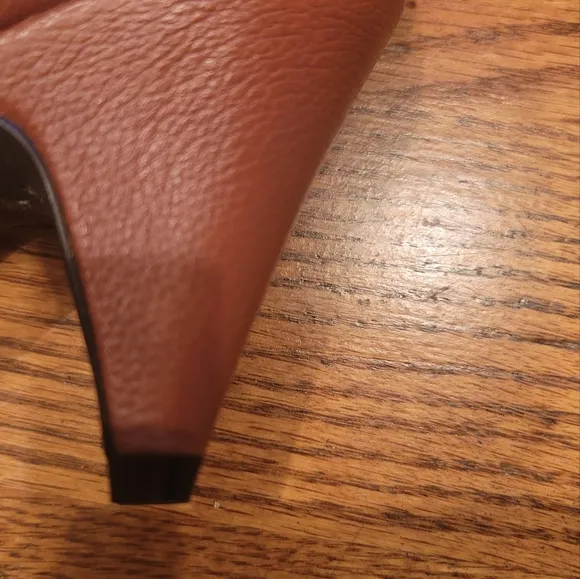 Steve Madden Cognac Brown Caramel Leather Ankle Heel Boots Shoes