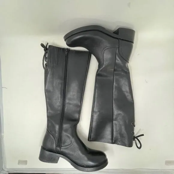 Steve Madden Lover Women's Above-Knee Boots Black Leather 6.5M