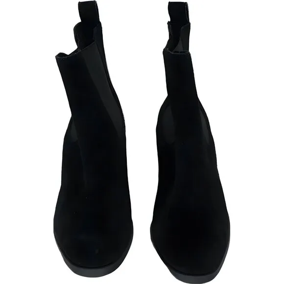 Steve Madden Rhiannon Black Suede Chelsea Boot Size 7.5