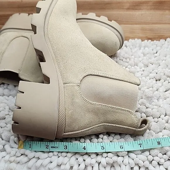 STEVE MADDEN STYLE HADLEE PLATFORM TAN ANKLE BOOTS WMS. 6.0 NWOB AWESOME BOOTS