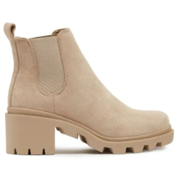 STEVE MADDEN STYLE HADLEE PLATFORM TAN ANKLE BOOTS WMS. 6.0 NWOB AWESOME BOOTS